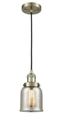 Innovations Lighting Small Bell 1-100 watt 5 inch Antique Brass Mini Pendant Silver Plated Mercury glass 201CABG58