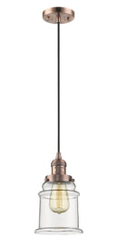 Innovations Lighting Canton 1-100 watt 6 inch Antique Copper Mini Pendant Clear glass 201CACG182