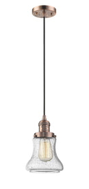 Innovations Lighting Bellmont 1-100 watt 6 inch Antique Copper Mini Pendant Seedy glass 201CACG194