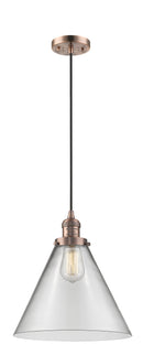 Innovations Lighting X-Large Cone 1-100 watt 12 inch Antique Copper Mini Pendant Clear glass 201CACG42L