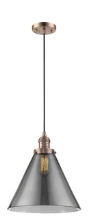 Innovations Lighting X-Large Cone 1-100 watt 12 inch Antique Copper Mini Pendant Smoked glass 201CACG43L
