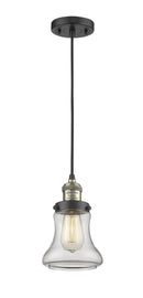 Innovations Lighting Bellmont 1-100 watt 6.5 inch Black Antique Brass Mini Pendant Clear glass 201CBABG192