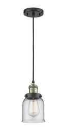 Innovations Lighting Small Bell 1-100 watt 5 inch Black Antique Brass Mini Pendant Clear glass 201CBABG52