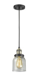 Innovations Lighting Small Bell 1-100 watt 5 inch Black Antique Brass Mini Pendant Seedy glass 201CBABG54