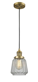 Innovations Lighting Chatham 1-100 watt 6 inch Brushed Brass Mini Pendant Clear Fluted glass 201CBBG142