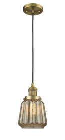 Innovations Lighting Chatham 1-100 watt 6 inch Brushed Brass Mini Pendant Mercury Fluted glass 201CBBG146