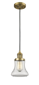 Innovations Lighting Bellmont 1-100 watt 6.5 inch Brushed Brass Mini Pendant Clear glass 201CBBG192