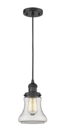Innovations Lighting Bellmont 1-100 watt 6.5 inch Black Mini Pendant Clear glass 201CBKG192