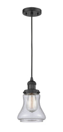Innovations Lighting Bellmont 1-100 watt 6.5 inch Black Mini Pendant Seedy glass 201CBKG194