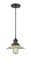 Innovations Lighting Halophane 1-100 watt 10 inch Black Mini Pendant Halophane glass 201CBKG2