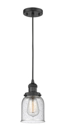 Innovations Lighting Small Bell 1-100 watt 5 inch Black Mini Pendant Seedy glass 201CBKG54