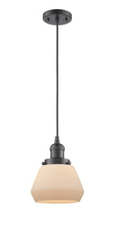 Innovations Lighting Fulton 1-100 watt 7 inch Oil Rubbed Bronze Mini Pendant Matte White Cased glass 201COBG171
