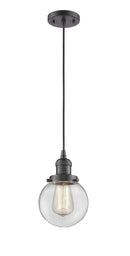 Innovations Lighting Beacon 1-100 watt 6 inch Oil Rubbed Bronze Mini Pendant Clear glass 201COBG2026