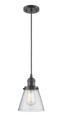 Innovations Lighting Small Cone 1-100 watt 6 inch Oil Rubbed Bronze Mini Pendant Seedy glass 201COBG64