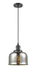Innovations Lighting Large Bell 1-100 watt 8 inch Oil Rubbed Bronze Mini Pendant Silver Plated Mercury glass 201COBG78