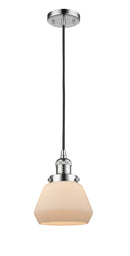 Innovations Lighting Fulton 1-100 watt 7 inch Polished Chrome Mini Pendant Matte White Cased glass 201CPCG171