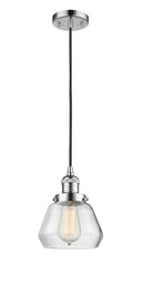 Innovations Lighting Fulton 1-100 watt 7 inch Polished Chrome Mini Pendant Clear glass 201CPCG172