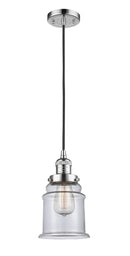 Innovations Lighting Canton 1-100 watt 6.5 inch Polished Chrome Mini Pendant Clear glass 201CPCG182