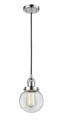 Innovations Lighting Beacon 1-100 watt 6 inch Polished Chrome Mini Pendant Clear glass 201CPCG2026
