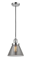 Innovations Lighting Large Cone 1-100 watt 8 inch Polished Chrome Mini Pendant Smoked glass 201CPCG43