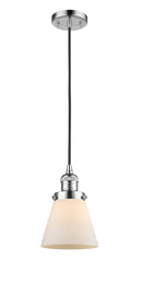 Innovations Lighting Small Cone 1-100 watt 6 inch Polished Chrome Mini Pendant Matte White Cased glass 201CPCG61