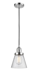 Innovations Lighting Small Cone 1-100 watt 6 inch Polished Chrome Mini Pendant Seedy glass 201CPCG64