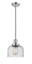 Innovations Lighting Large Bell 1-100 watt 8 inch Antique Copper Mini Pendant Seedy glass 201CPCG74