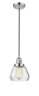 Innovations Lighting Fulton 1-100 watt 7 inch Polished Nickel Mini Pendant Clear glass 201CPNG172