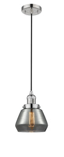 Innovations Lighting Fulton 1-100 watt 7 inch Polished Nickel Mini Pendant Smoked glass 201CPNG173