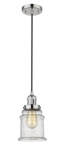 Innovations Lighting Canton 1-100 watt 6.5 inch Polished Nickel Mini Pendant Seedy glass 201CPNG184