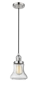 Innovations Lighting Bellmont 1-100 watt 6.5 inch Polished Nickel Mini Pendant Seedy glass 201CPNG194