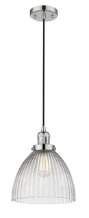 Innovations Lighting Seneca Falls 1-100 watt 9.5 inch Polished Nickel Pendant Clear glass 201CPNG222