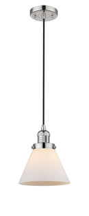 Innovations Lighting Large Cone 1-100 watt 8 inch Polished Nickel Mini Pendant Matte White Cased glass 201CPNG41