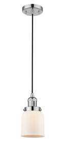 Innovations Lighting Small Bell 1-100 watt 5 inch Polished Nickel Mini Pendant Matte White Cased glass 201CPNG51