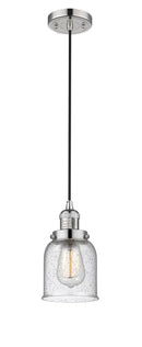 Innovations Lighting Small Bell 1-100 watt 5 inch Polished Nickel Mini Pendant Seedy glass 201CPNG54