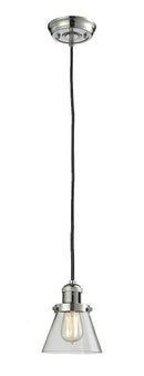 Innovations Lighting Small Cone 1-100 watt 6 inch Polished Nickel Mini Pendant Clear glass 201CPNG62