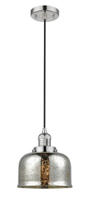 Innovations Lighting Large Bell 1-100 watt 8 inch Polished Nickel Mini Pendant Silver Plated Mercury glass 201CPNG78