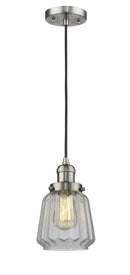 Innovations Lighting Chatham 1-100 watt 6 inch Brushed Satin Nickel Mini Pendant Clear Fluted glass 201CSNG142