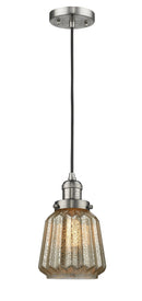 Innovations Lighting Chatham 1-100 watt 6 inch Brushed Satin Nickel Mini Pendant Mercury Fluted glass 201CSNG146