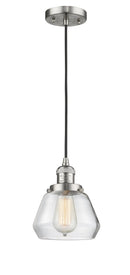 Innovations Lighting Fulton 1-100 watt 7 inch Brushed Satin Nickel Mini Pendant Clear glass 201CSNG172