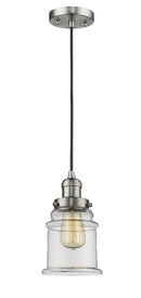 Innovations Lighting Canton 1-100 watt 6.5 inch Brushed Satin Nickel Mini Pendant Clear glass 201CSNG182