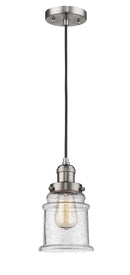 Innovations Lighting Canton 1-100 watt 6.5 inch Brushed Satin Nickel Mini Pendant Seedy glass 201CSNG184
