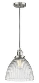 Innovations Lighting Seneca Falls 1-100 watt 9.5 inch Brushed Satin Nickel Pendant Clear glass 201CSNG222