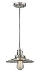 Innovations Lighting Halophane 1-100 watt 10 inch Brushed Satin Nickel Mini Pendant Halophane glass 201CSNG2