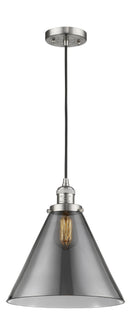 Innovations Lighting X-Large Cone 1-100 watt 12 inch Brushed Satin Nickel Mini Pendant Smoked glass 201CSNG43L