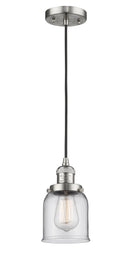 Innovations Lighting Small Bell 1-100 watt 5 inch Brushed Satin Nickel Mini Pendant Clear glass 201CSNG52