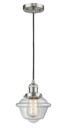 Innovations Lighting Small Oxford 1-100 watt 8 inch Brushed Satin Nickel Mini Pendant Clear glass 201CSNG532
