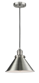 Innovations Lighting Briarcliff 1-100 watt 10 inch Brushed Satin Nickel Mini Pendant Brushed Satin Nickel Briarcliff shades 201CSNM10SN