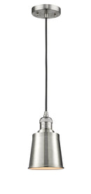 Innovations Lighting Addison 1-100 watt 5 inch Brushed Satin Nickel Mini Pendant Brushed Satin Nickel Addison shades 201CSNM9SN