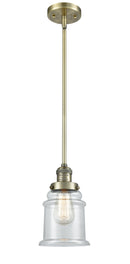 Innovations Lighting Canton 1-100 watt 6.5 inch Antique Brass Mini Pendant Clear glass Hang Straight Swivel 201SABG182
